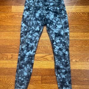 Athleta Black Tie-Dye Leggings
